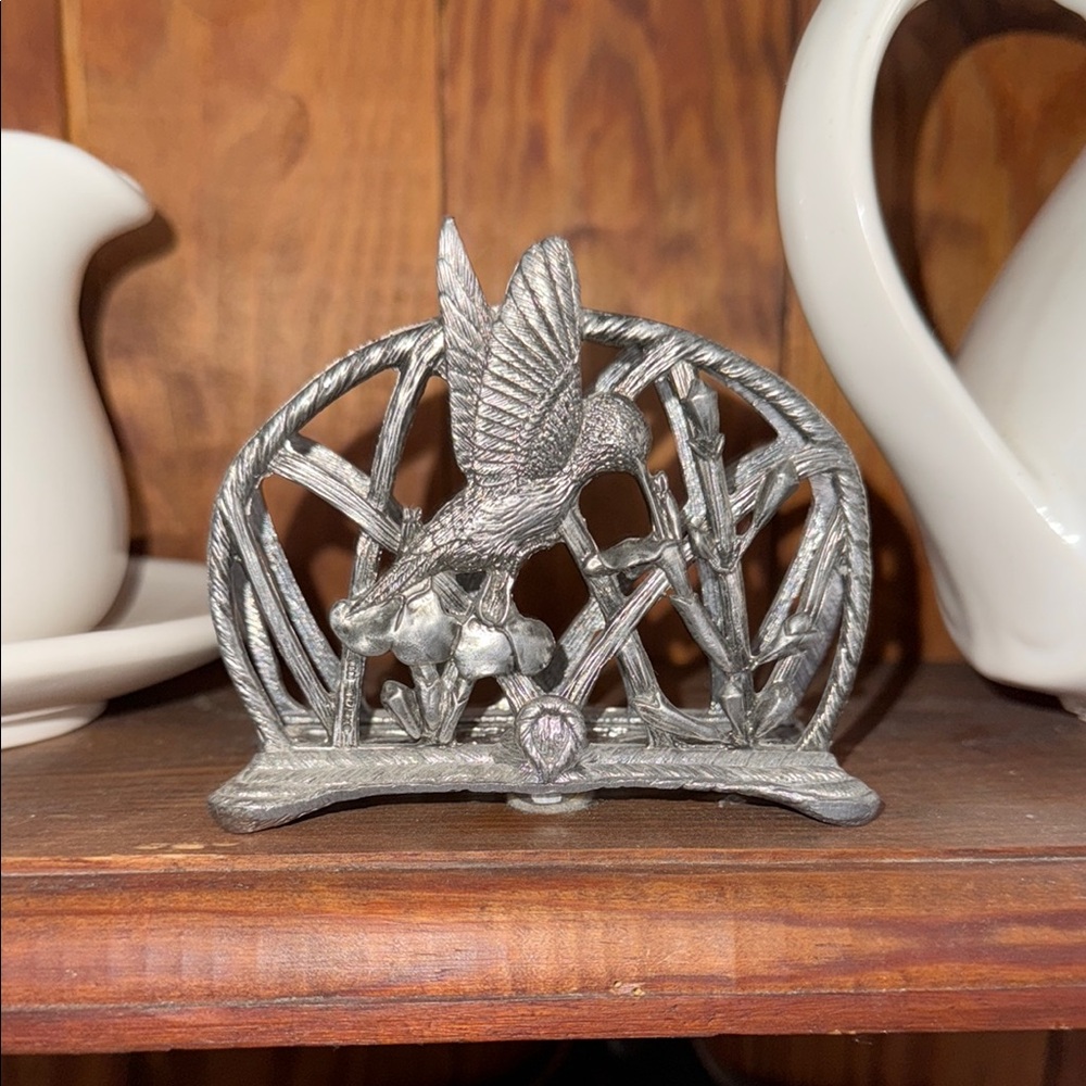 Silver vintage metzke  Bird Napkin / Mail holder